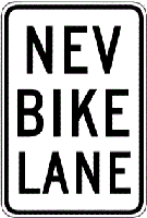 NEV bike lane sign
