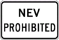 NEV prohibited sign