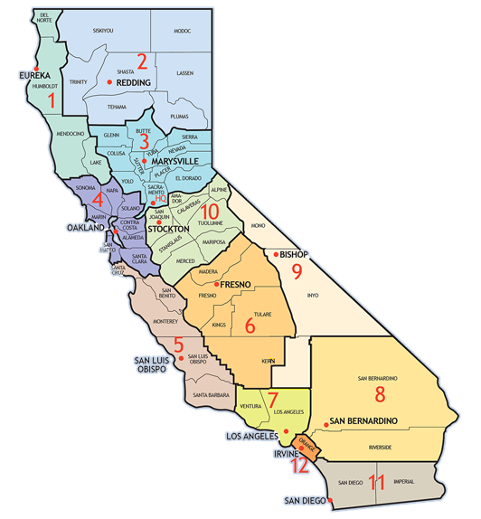 Caltrans Districts Map