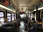 The view from the back of Bus No. 86 between Irvine and Santa Ana is nothing special; but it’s probably more interesting than what you would see from behind the wheel of a private car.