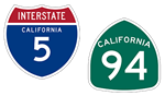 California Interstate 5 and State Route 94 shields. For more information; call (619) 688-6670 or email CT.Public.Information.D11@dot.ca.gov